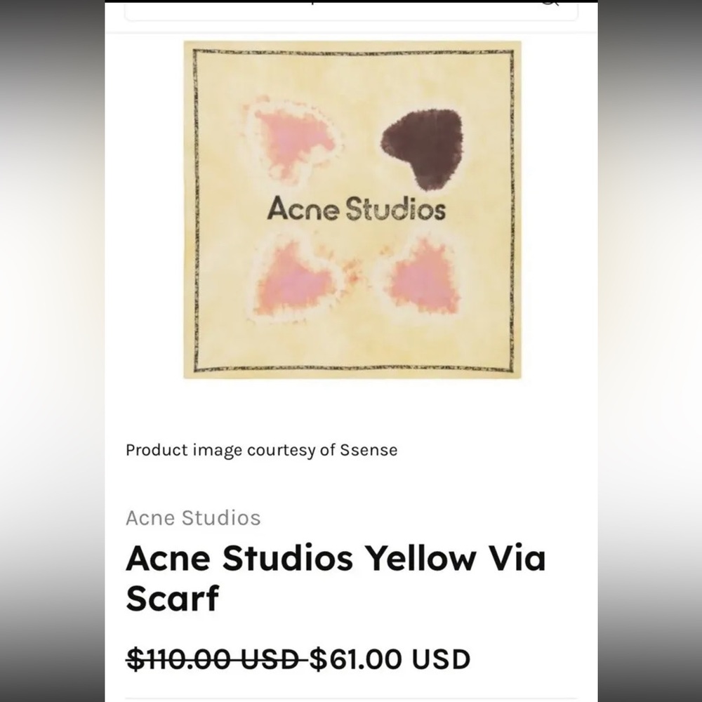 ORIGINAL!!! Acne Studios Straw Yellow  Grey/bright Pink